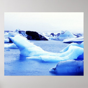 Póster Icebergs na Lagoa Jokulsarlon