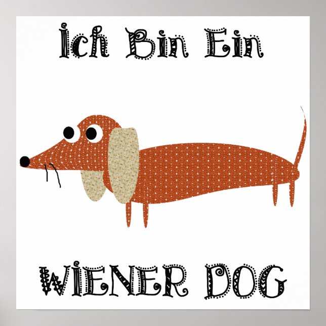 Póster Ich Caixa Ein Wiener Dog Eu Sou Um Dachshund (Frente)