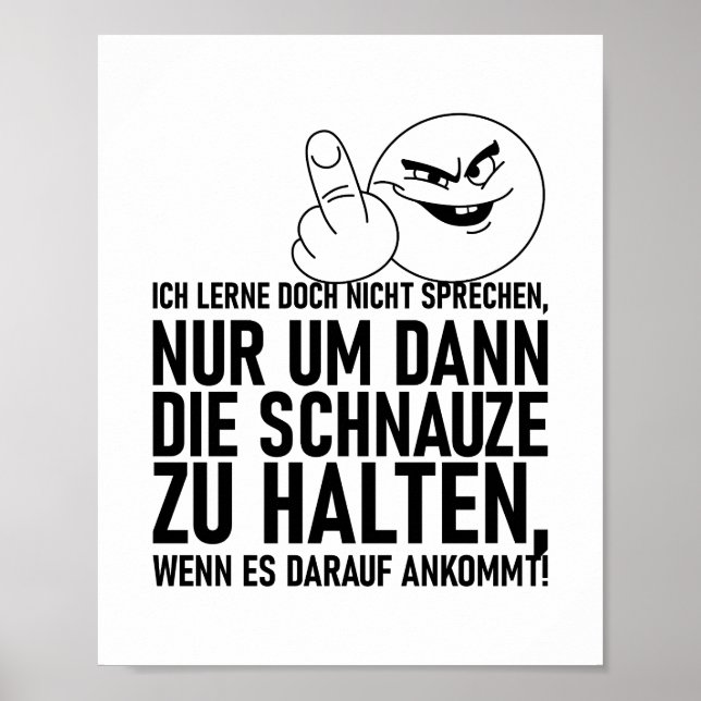 POSTER ICH LERNE DOCH NICHT SPRECHEN (Frente)