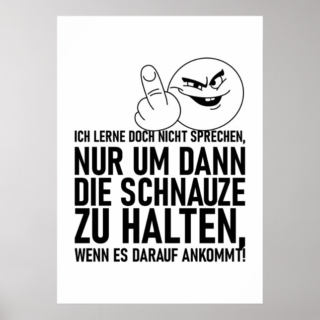 POSTER ICH LERNE DOCH NICHT SPRECHEN (Frente)