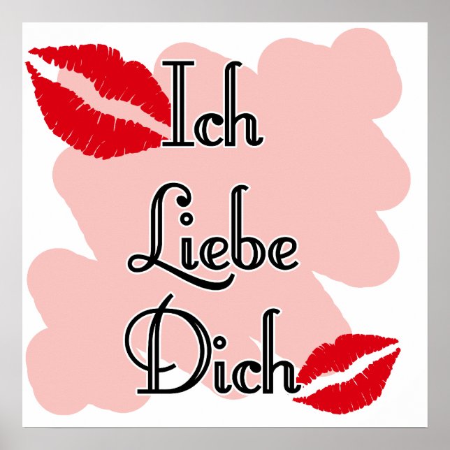 Póster Ich Liebe Dich - Alemão Eu te amo (Frente)