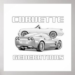 Poster Ícone americano do carro de esportes