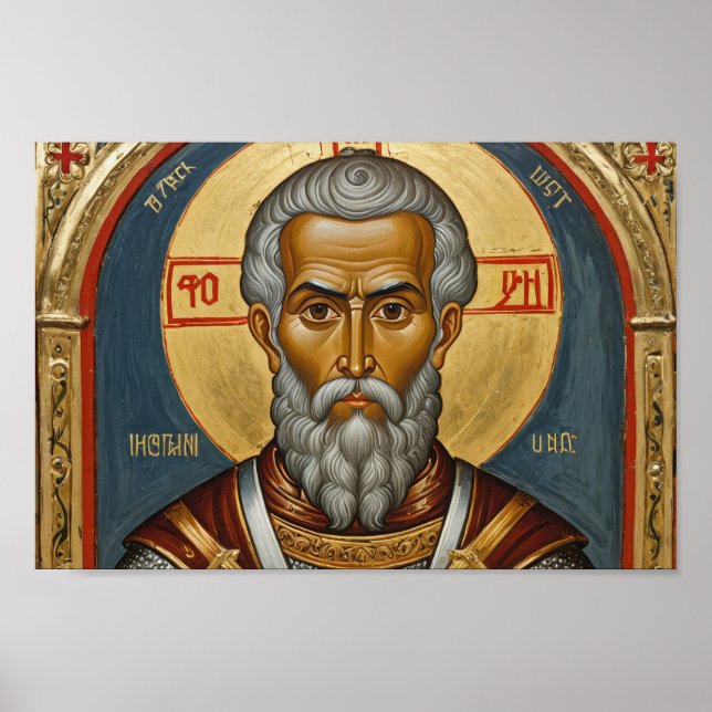 Poster ícone da religião ortodoxa, um Santo (Frente)