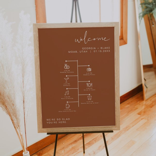 Poster Ícone de Casamento do CORIANDER Boho Terracotta Ti (Criador carregado)