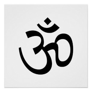 Póster Ícone de contorno Om Aum, Símbolo de Hinduísmo,