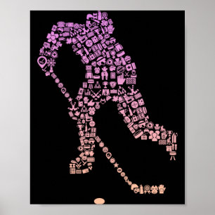 Poster Ícone de Jogadora de Hóquei Equipamento de Jogador
