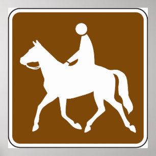 Poster Ícone de Silhueta de Cavalo de Trilha Equestre