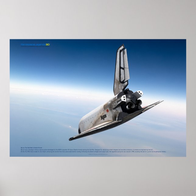 Poster Ícone Espacial Soviético: Reentrada do Buran (Frente)