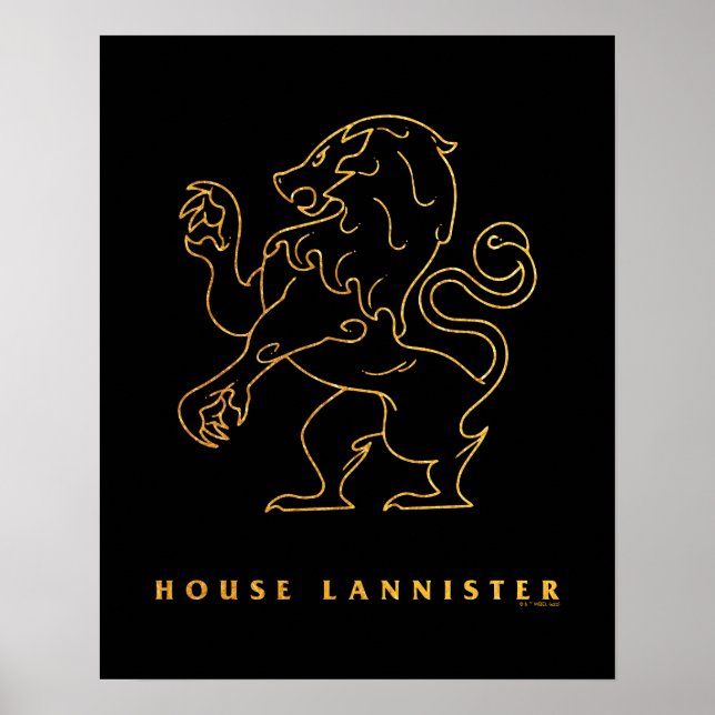 Poster Ícone Lannister da Casa (Frente)