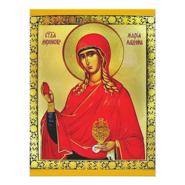 Póster Ícone ortodoxo da santo Mary Magdalene (Frente)