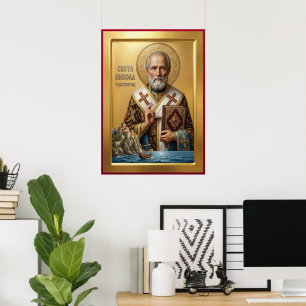 Poster ícone ortodoxo de São Nicolau