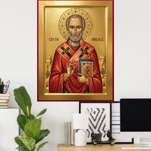 Poster ícone ortodoxo de São Nicolau