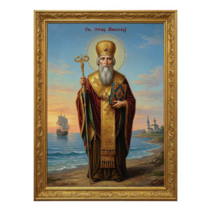 Póster ícone ortodoxo de São Nicolau
