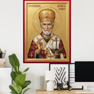Poster ícone ortodoxo de São Nicolau