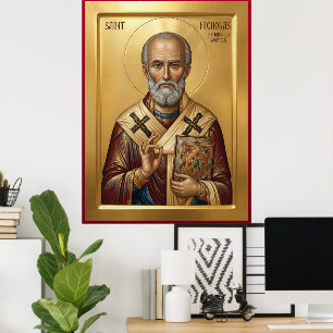 Poster ícone ortodoxo de São Nicolau