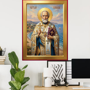 Poster ícone ortodoxo de São Nicolau