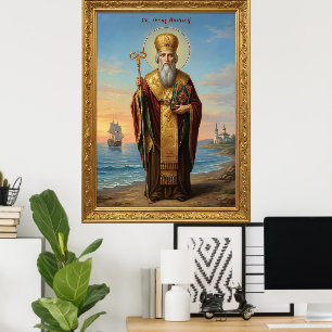 Poster ícone ortodoxo de São Nicolau