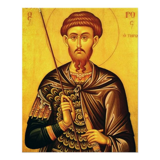 Póster ícone ortodoxo de São Teodoro Tiron (Frente)