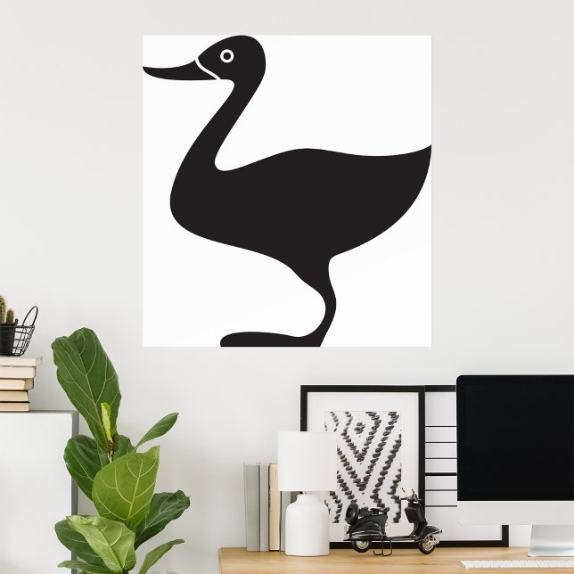 Poster Ícone Pássaro Pato Negro (Criador carregado)