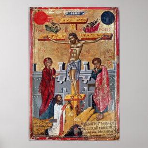 Poster Ícone representando a crucificação, 1520