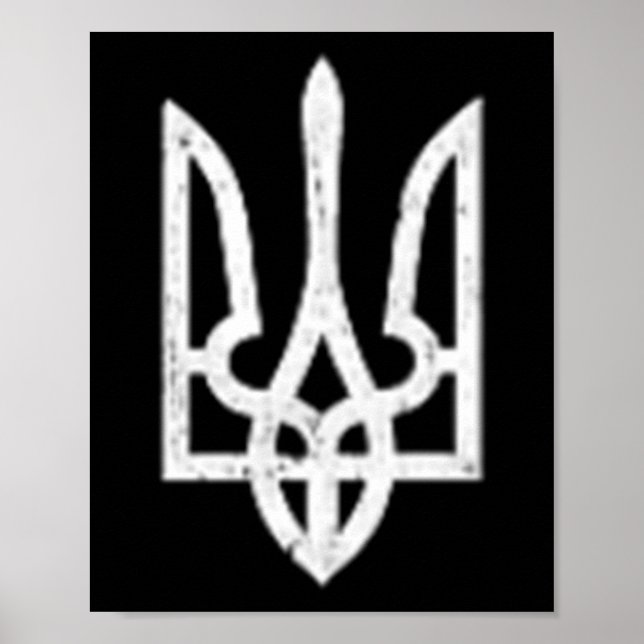 Poster Ícone ucraniano Tryzub - Tridente da Ucrânia (Frente)