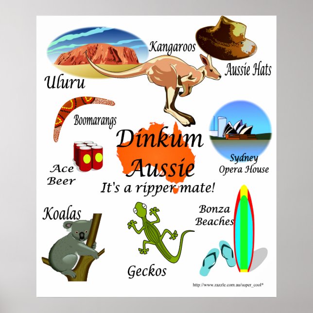 Póster Ícones Aussie (Frente)