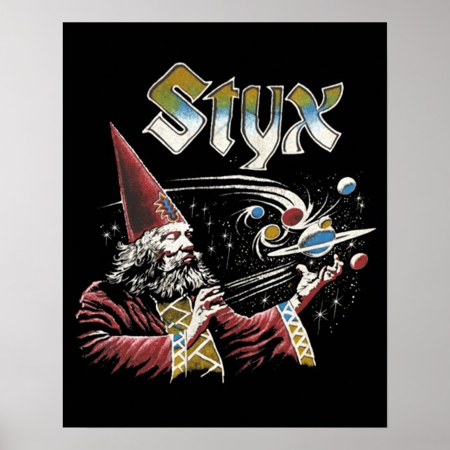 Poster Ícones de tributo da Banda STYX Retro 70s (Frente)