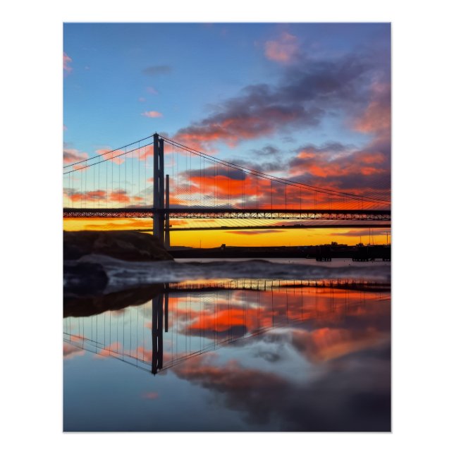Póster Iconic Forth Bridges Sunset Reflection Art Print  (Frente)