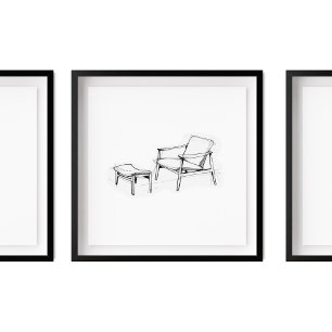 Poster Iconic Vintage Lounge Cadeira Sketch