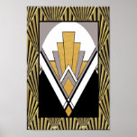 Poster Icônica Art Deco Poster. Dourado, cinza e preto.<br><div class="desc">Se você optar por fazer o download, a sua loja Walgreen local fará posters de conselho do seu download em tamanhos diferentes e em várias texturas a um preço muito bom. Às vezes com desconto. Uma dica do meu amigo dos EUA. Para o Reino Unido, veja "Digital Printing" (Impressão digital)...</div>