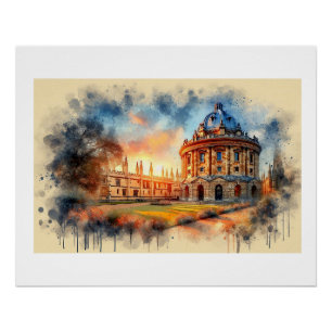 Póster Icônico Radcliffe Oxford ao Pôr do Sol, 