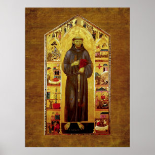 Póster Iconografia medieval de Francisco de Assis do