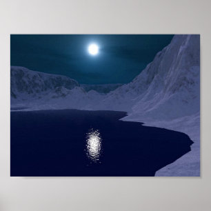 Póster Icy Blue Moonlight