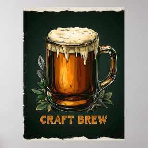 Poster Icy Mug of Artesanato Brew Illustration