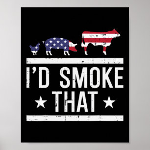 Poster Id Grill Aquele Chicken Pig Vaca Usa Bandeira Chur