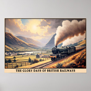 Poster Idade do Ouro Britânico de Steam Viagem