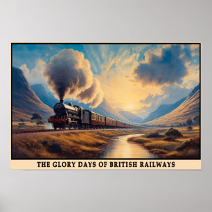 Poster Idade do Ouro Britânico de Steam Viagem