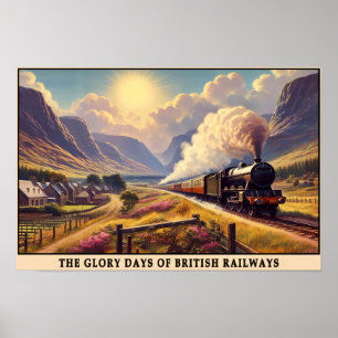 Poster Idade do Ouro Britânico de Steam Viagem