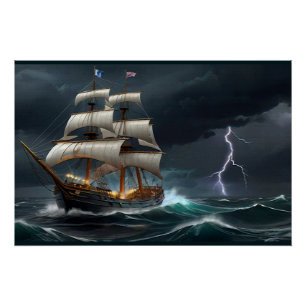 Póster Idade do ouro dos navios piratas