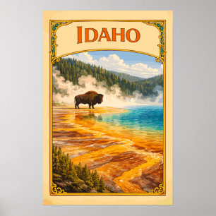 Poster Idaho Grand Prismatic Spring Vintage