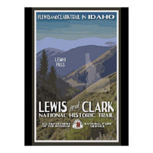Póster Idaho. Trilha Lewis & Clark,