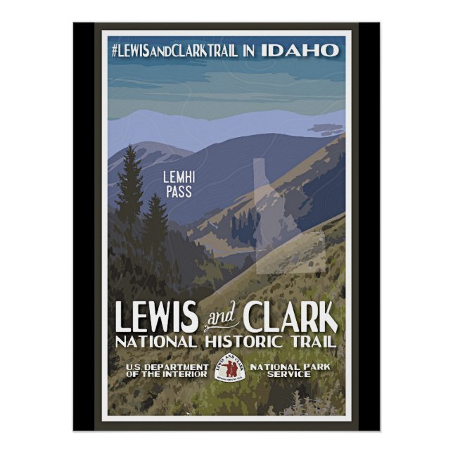 Póster Idaho. Trilha Lewis & Clark, (Frente)