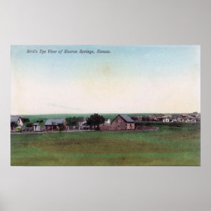 Póster Ideia aérea dos primaveras de TownSharon, KS