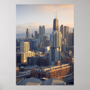 Póster Ideia da arquitectura da cidade com luz fantástic