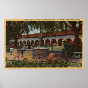 Póster Ideia da missão, jardim da memória, estátua de