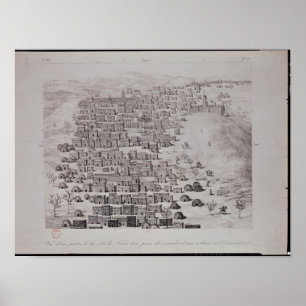 Póster Ideia da parte da cidade de Timbuktu de um monte