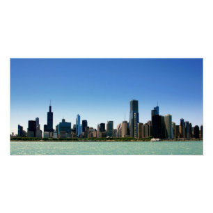 Póster Ideia da skyline de Chicago pelo Lago Michigan
