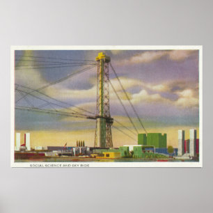 Póster Ideia das ciências sociais e do passeio do céu