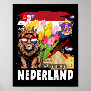 Poster Ideia De Bandeira Nederland Para Kids &amp; Koning