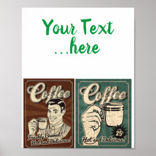 Poster Ideia de Layout de Cartaz de Anúncio de Café Antig